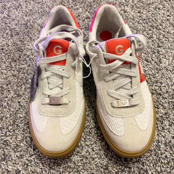 White and orange Guess Sneakers - Picture 2 of 6